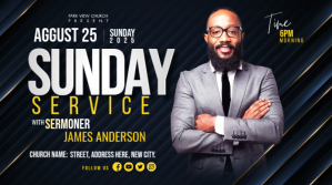 Sunday Service Ad Twitter Post template