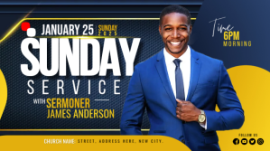 Fioletowy Sunday Church Service Twitter Post Template