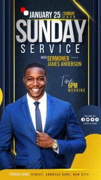 Sunday Service Ad Digital Display (9:16) template