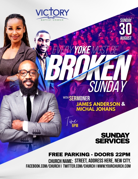 Sunday Service Ad Flyer (US Letter) template