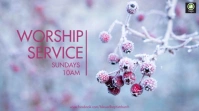 sunday service aurora background Digitale Vertoning (16:9) template
