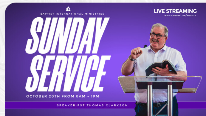 Sunday Service Banner  Digital Display (16:9) template