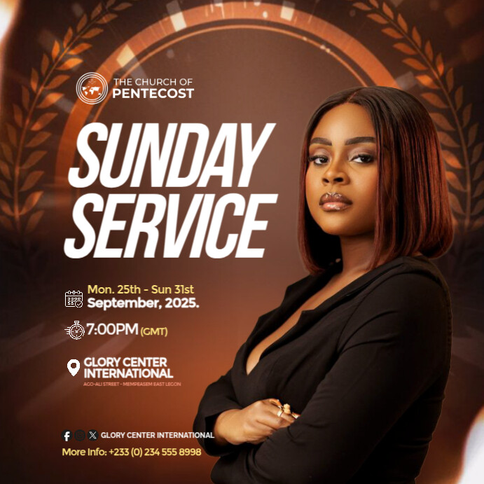 Sunday Service Church Design Template | PosterMyWall
