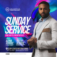 Sunday Service Church Design Template Square (1:1)