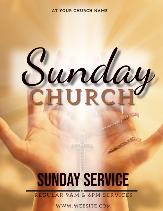 Sunday SERVICE Church Event Flyer Template PosterMyWall