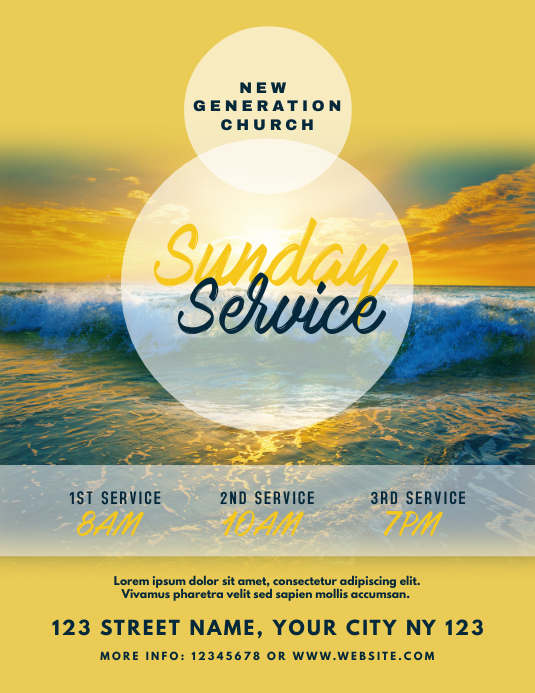 Sunday Service Church Flyer Template | PosterMyWall