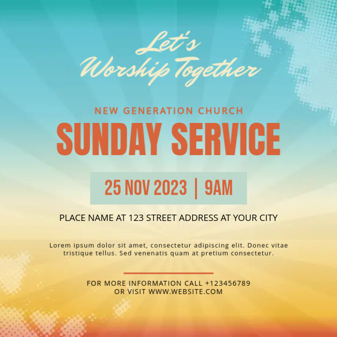 Spring Sunday Service Flyer sunday service church flyer Template | PosterMyWall