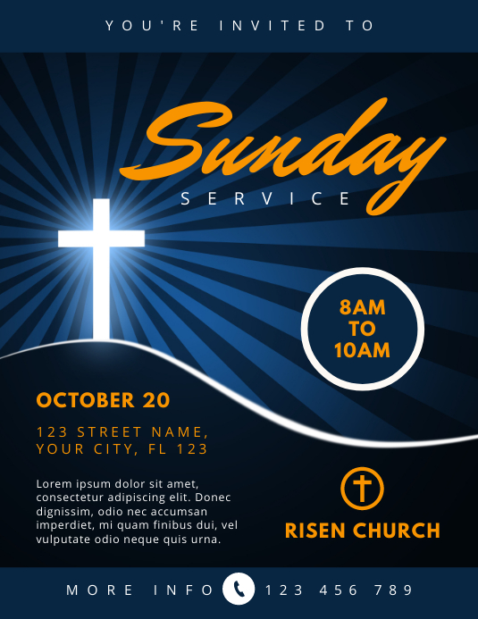 Sunday Service Church Flyer Template PosterMyWall