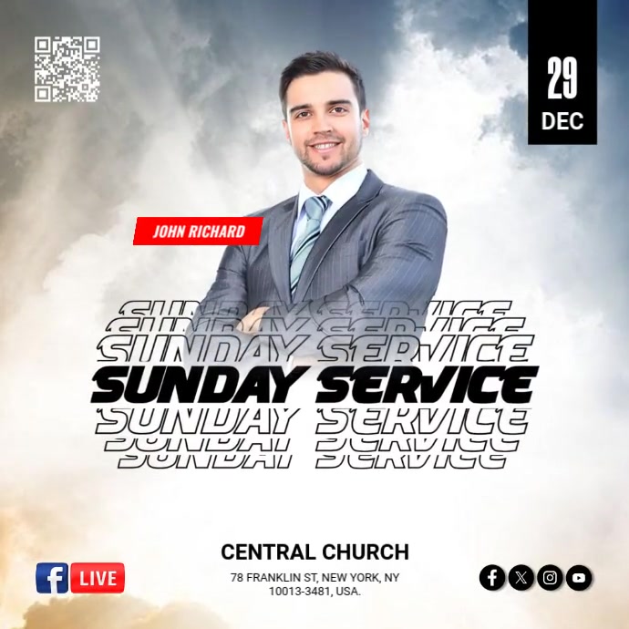 Sunday Service Posts Copy of Sunday service church instagram post | PosterMyWall