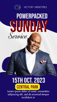 Sunday Service church poster/ BANNER Digital Display (9:16) template