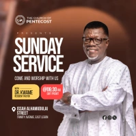 Sunday Service Church Poster Design Template Square (1:1)