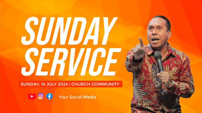 Sunday Service Church Thumbnail Youtube Digitalt display (16:9) template