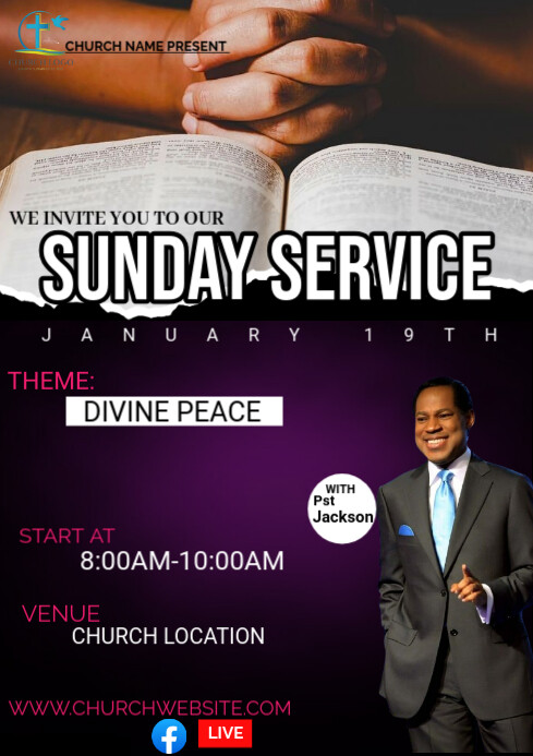 Sunday service Template | PosterMyWall