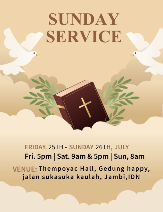 Sunday Service 传单(美国信函) template