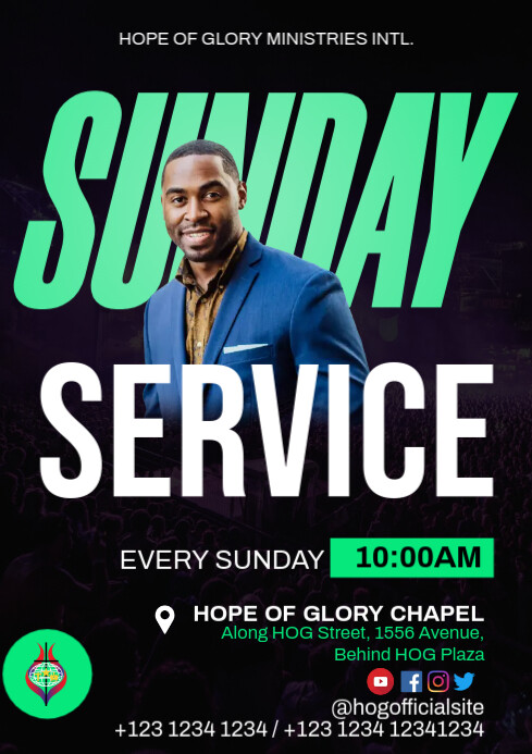 Sunday service A4 template