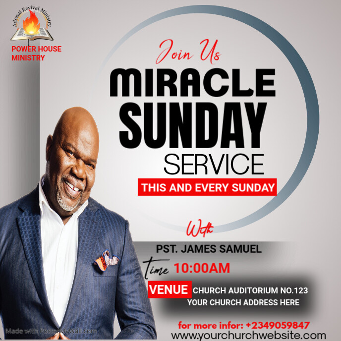 SUNDAY SERVICE Template | PosterMyWall