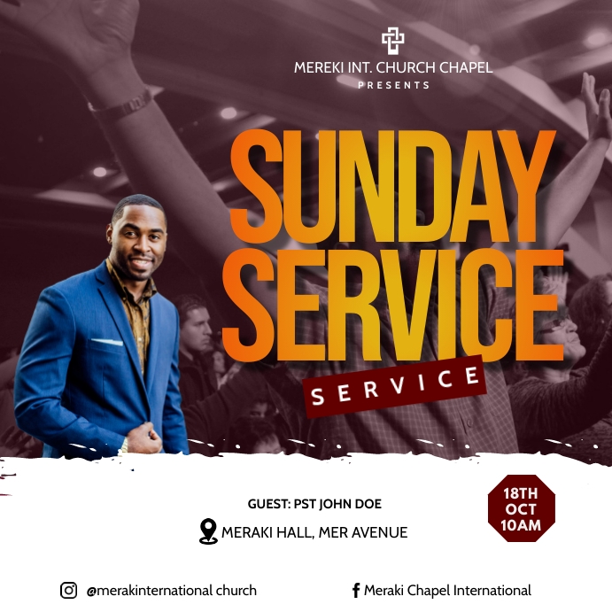 Sunday Service Posts sunday service Template | PosterMyWall