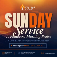 Purple Church Service Сообщение Instagram Template