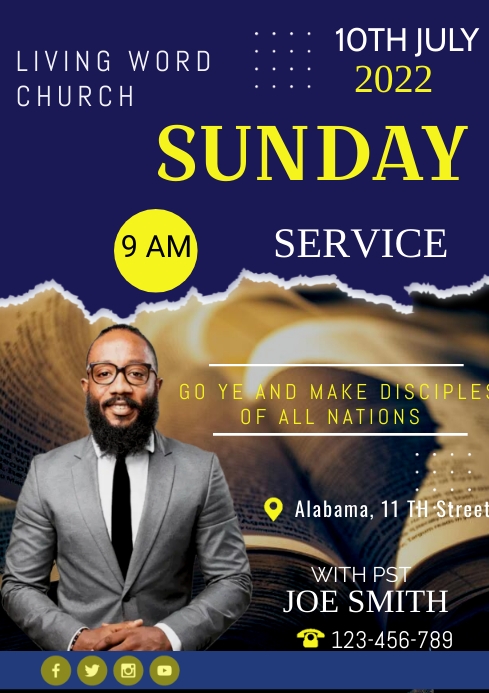 Sunday Service Template | PosterMyWall