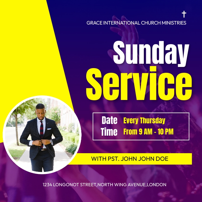SUNDAY SERVICE Template | PosterMyWall