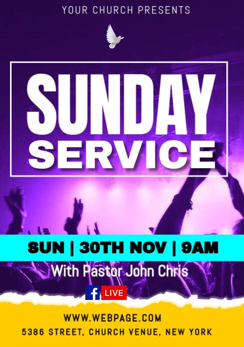 Sunday service Template | PosterMyWall