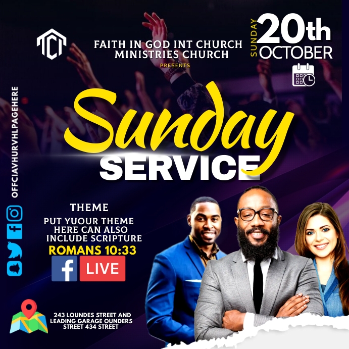 Copy of Sunday service | PosterMyWall