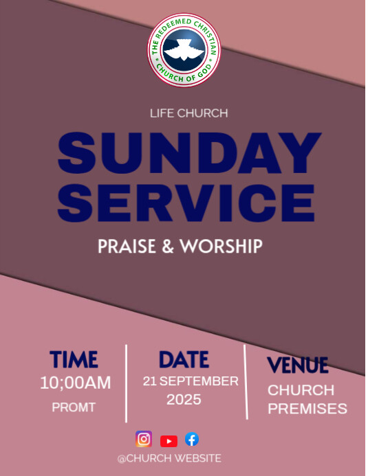 SUNDAY SERVICE Flyer (US Letter) template