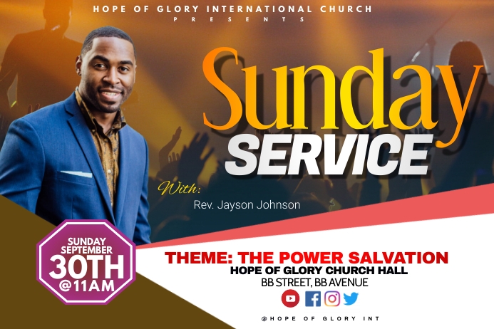 Sunday service Template | PosterMyWall