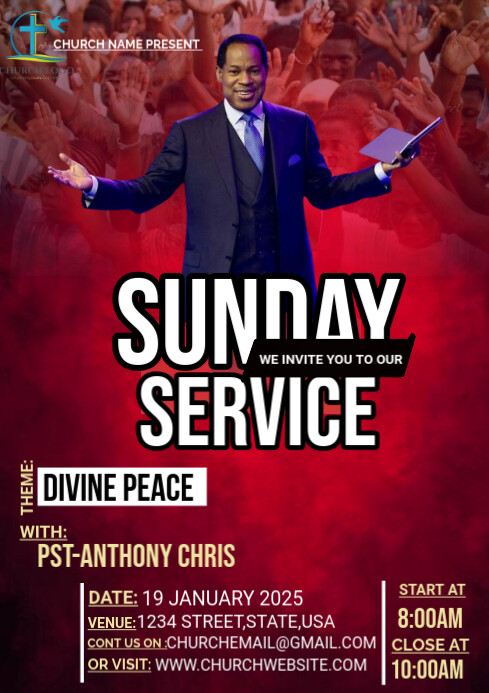 Sunday service Template | PosterMyWall