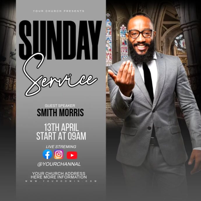 Sunday service Post Instagram template