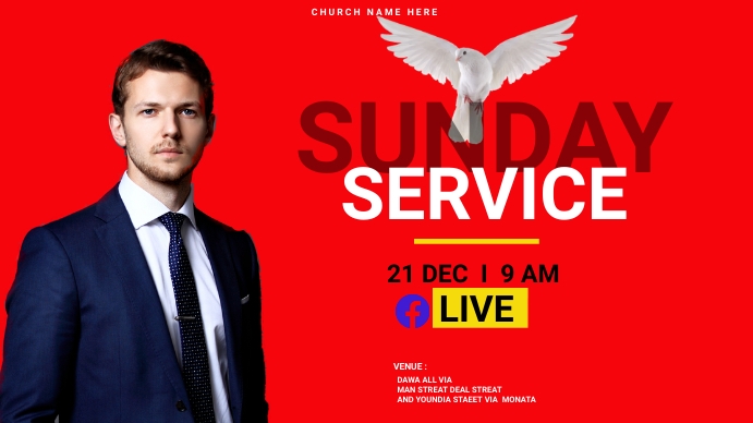 SUNDAY SERVICE Template | PosterMyWall