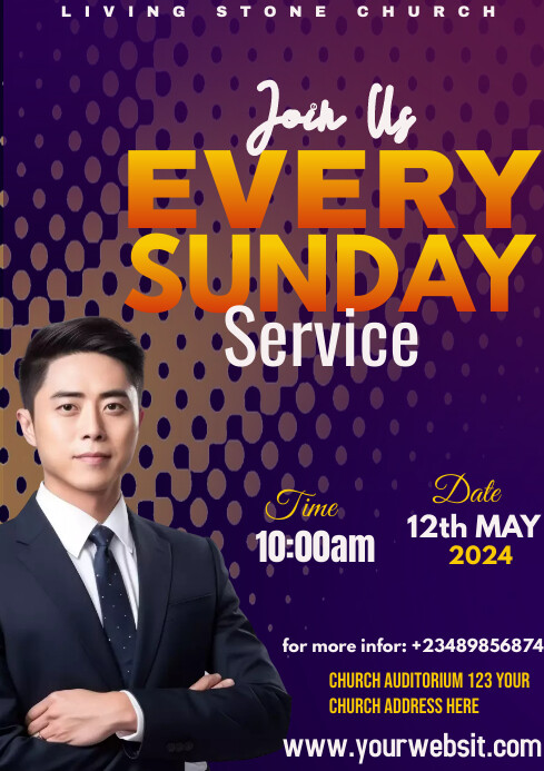 SUNDAY SERVICE Template | PosterMyWall