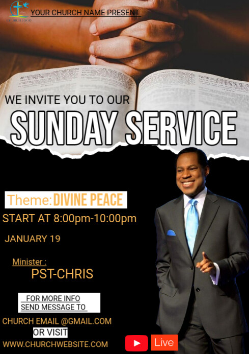 Sunday service Template | PosterMyWall