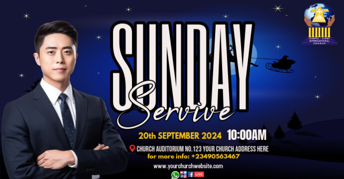 SUNDAY SERVICE Facebook 活动封面 template