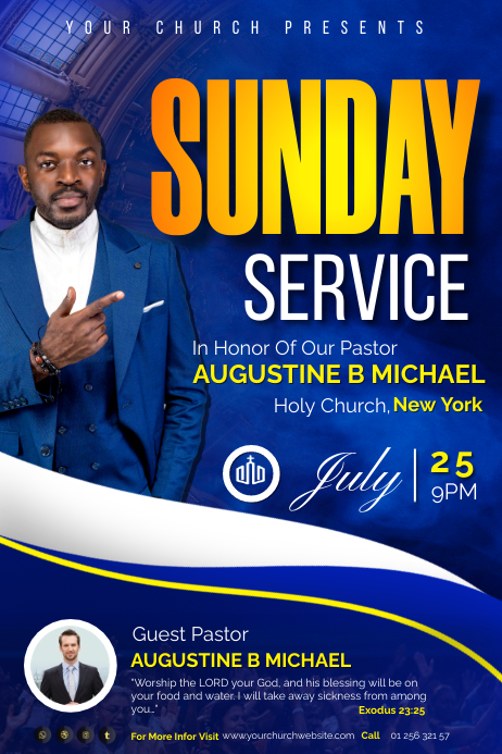 Sunday Service Template | PosterMyWall