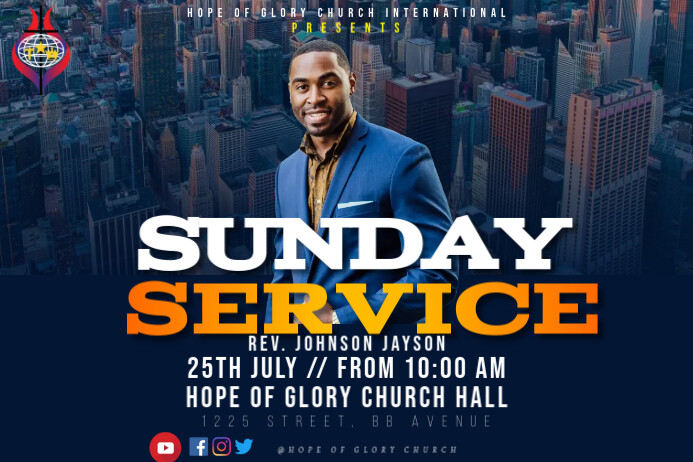 Sunday Service Template | PosterMyWall