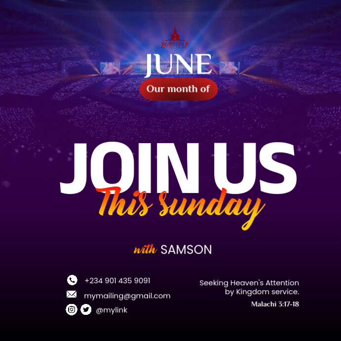 Copy of SUNDAY SERVICE | PosterMyWall