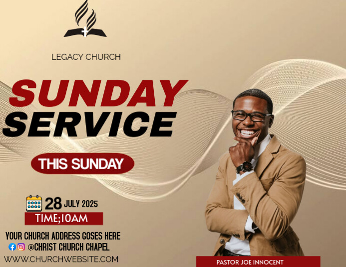 SUNDAY SERVICE Pamflet (VSA Brief) template