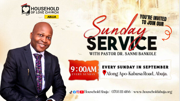 SUNDAY SERVICE Digital Display (16:9) template