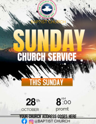 SUNDAY SERVICE Folheto (US Letter) template