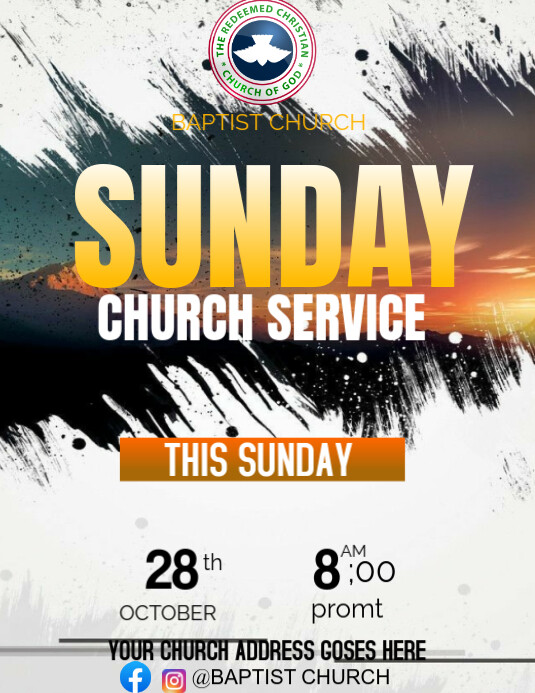 SUNDAY SERVICE Pamflet (VSA Brief) template