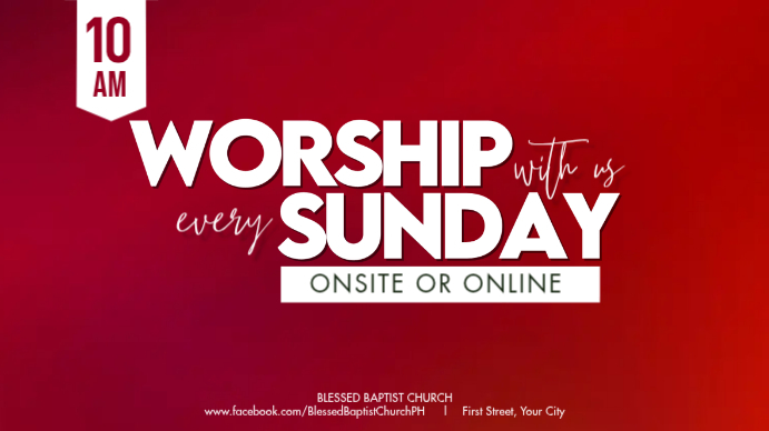 Church Service Digital Display Template | PosterMyWall