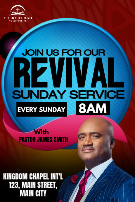 sunday service Banner 4' × 6' template