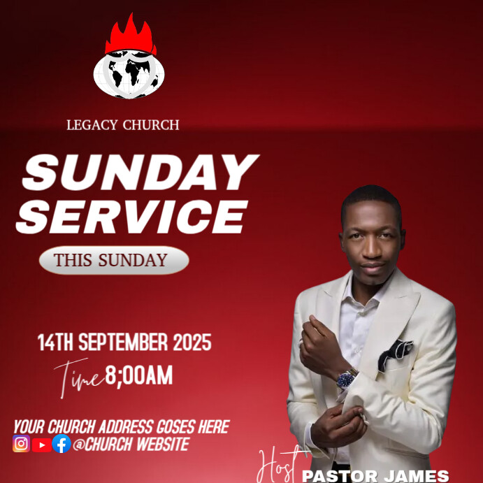 sunday service Instagram Post template