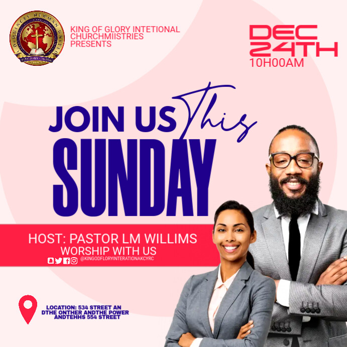 sunday service Instagram Post template