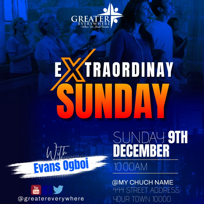 Plantilla de Sunday service | PosterMyWall