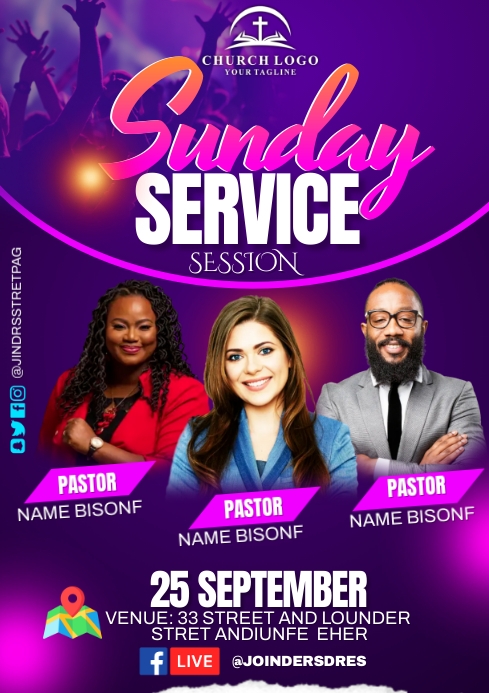 Sunday service Template | PosterMyWall