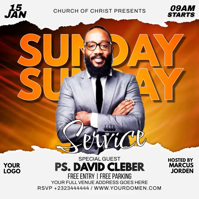 Sunday service Instagram Post template