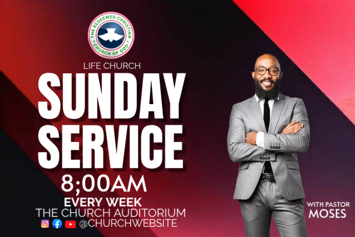 Perfect Service Poster Black Church Service Posters Template | PosterMyWall