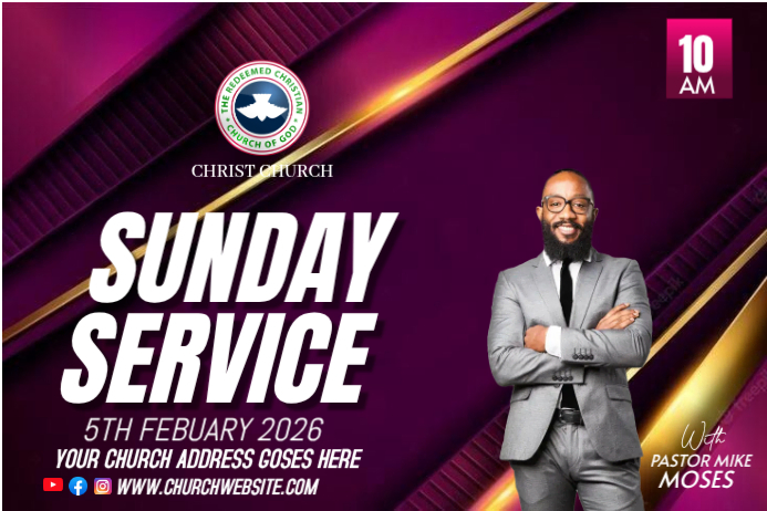 SUNDAY SERVICE Template | PosterMyWall